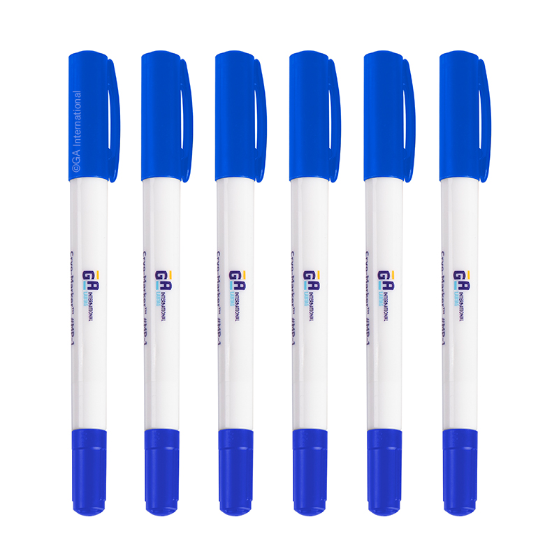 Bút mực chống nước chịu lạnh, ngòi hai đầu - Màu xanh (6 chiếc)